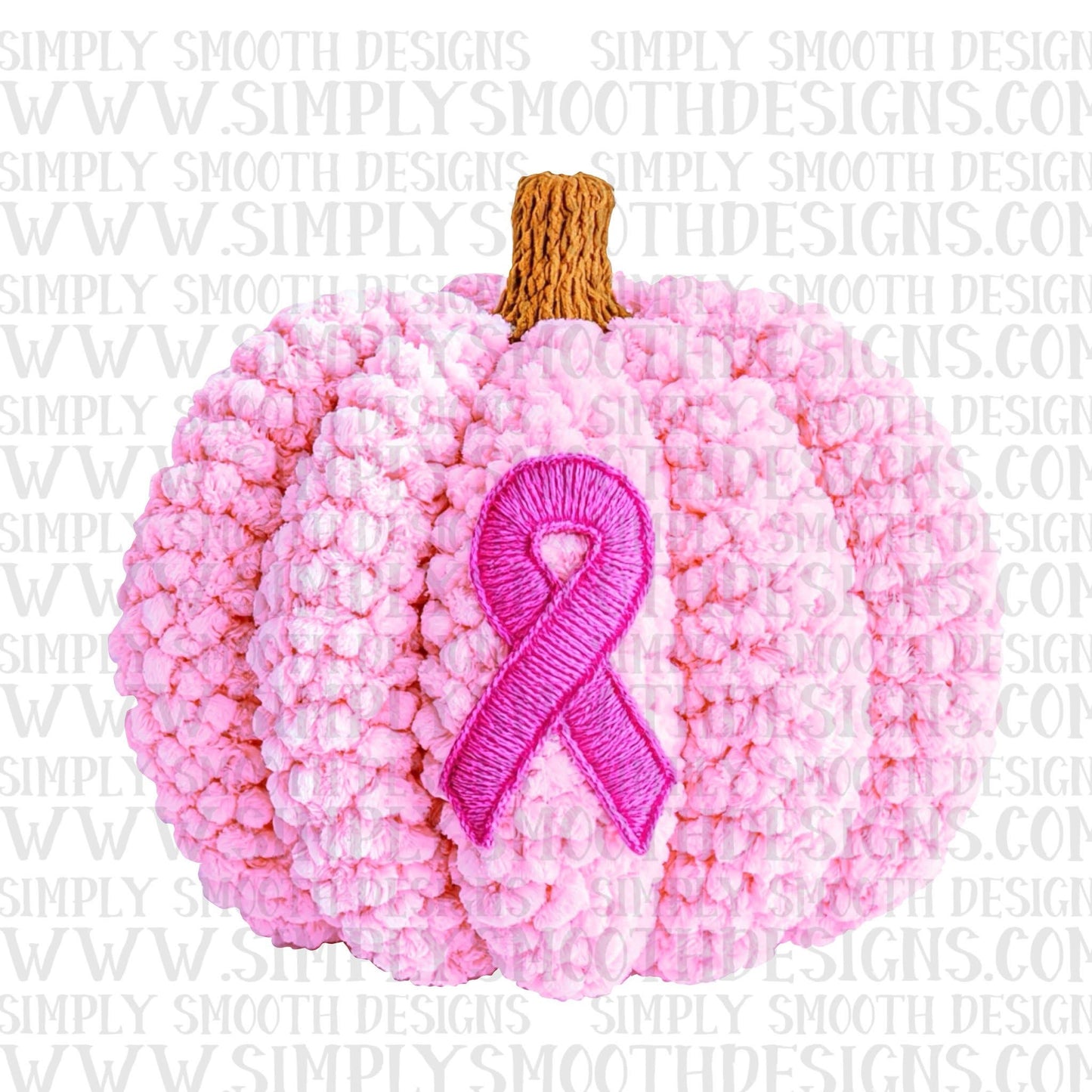 Pink Ribbon Pumpkin Faux Yarn