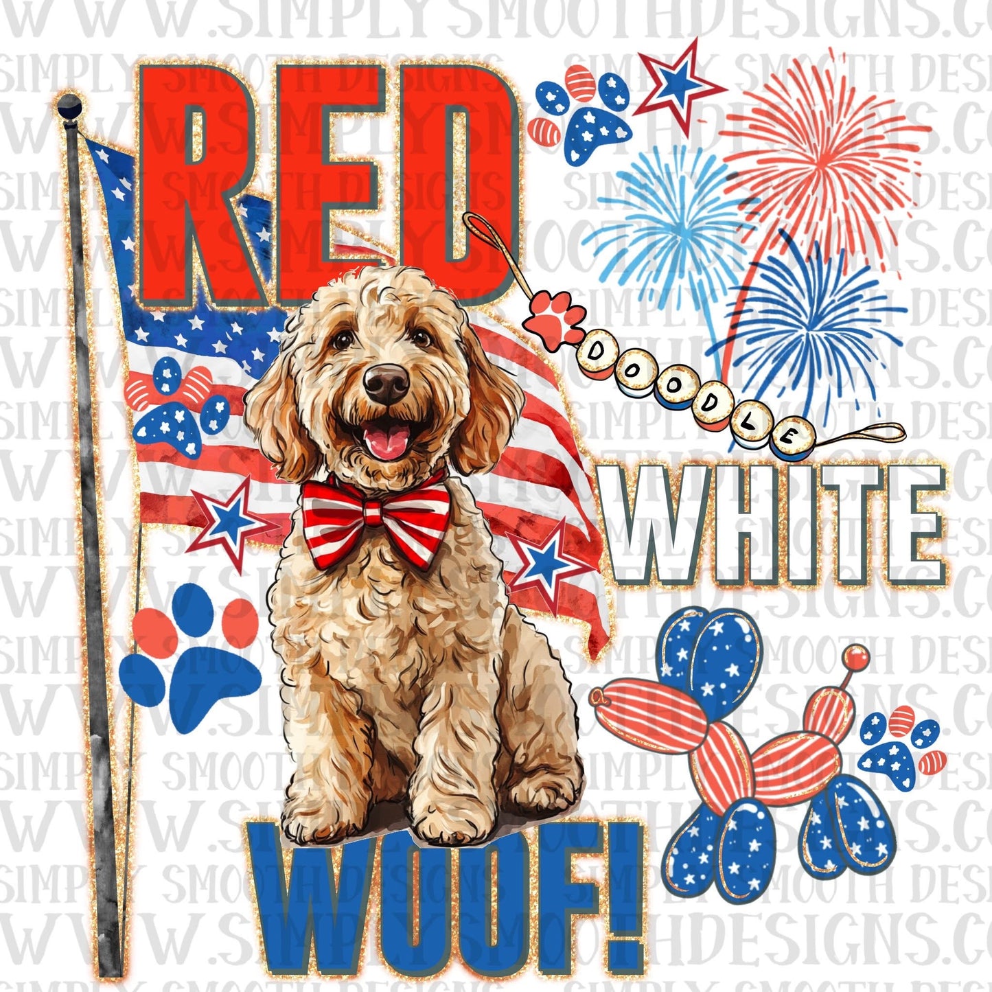 Red White Woof Doodle