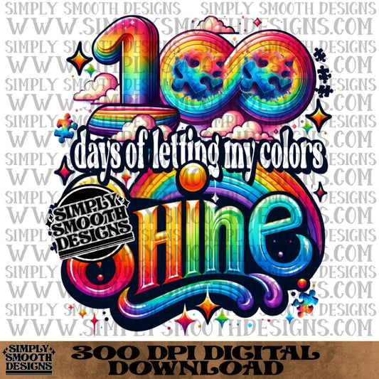 100 days of letting my colors shine puzzle