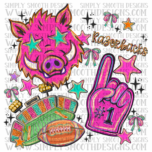 Razorbacks Bright Preppy