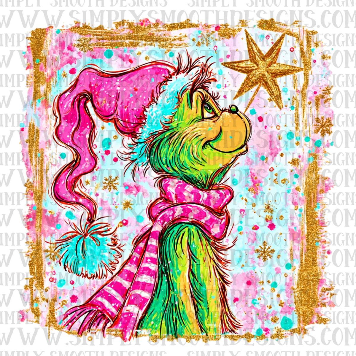 Preppy Gr_nch Christmas png download