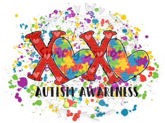 Autism heart awareness xoxo full colors