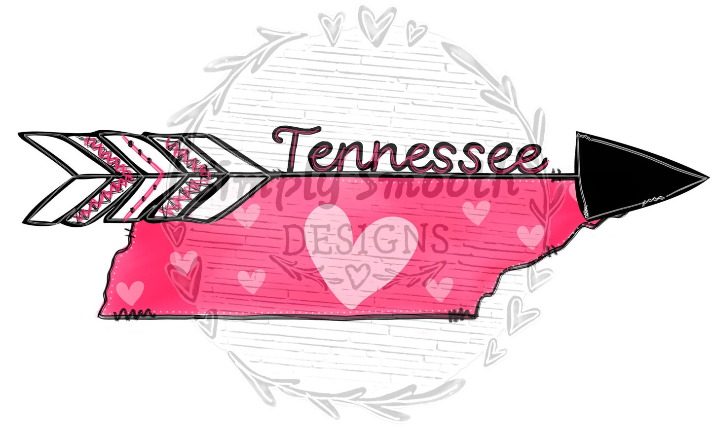 Tennessee state valentines png sublimation