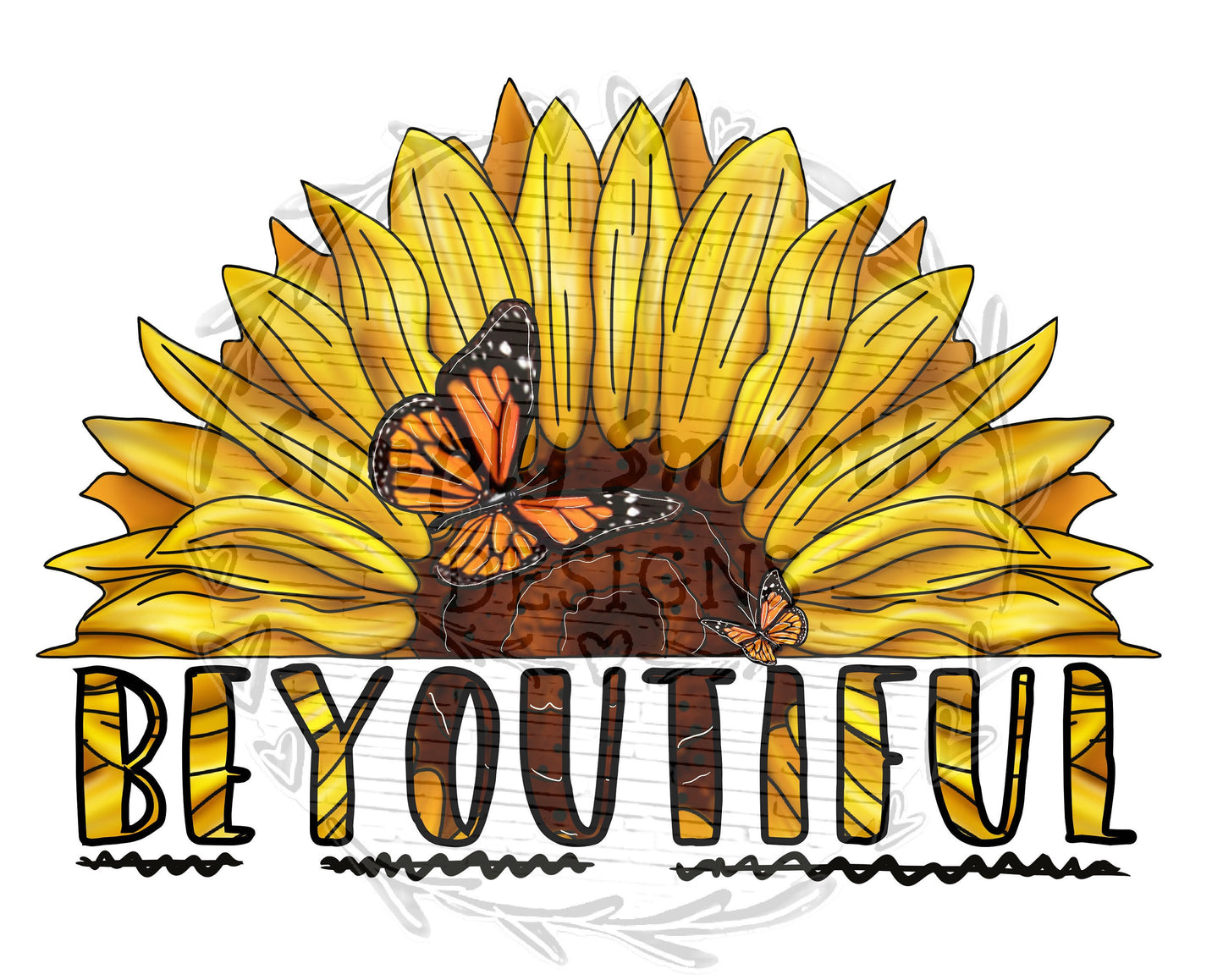 Be you tiful sunflower butterfly