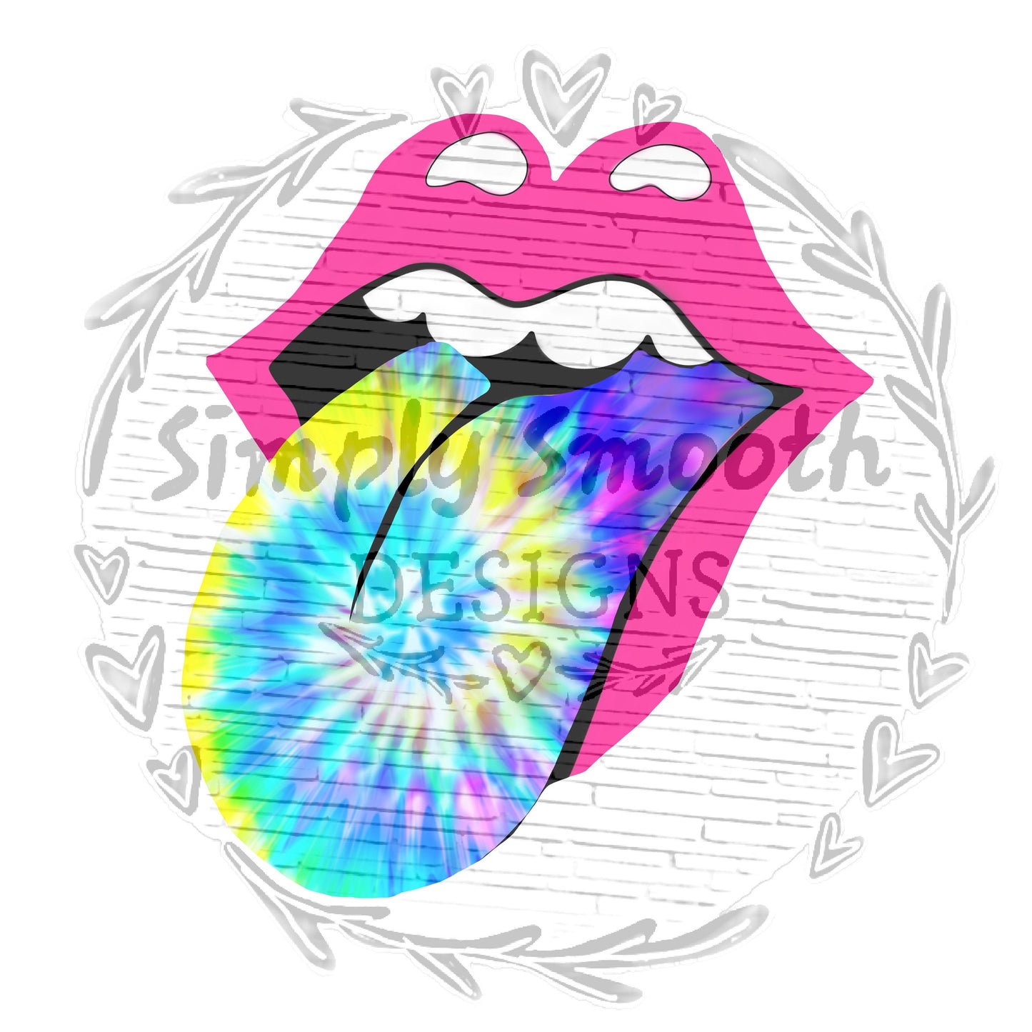 Tie dye tongue lips