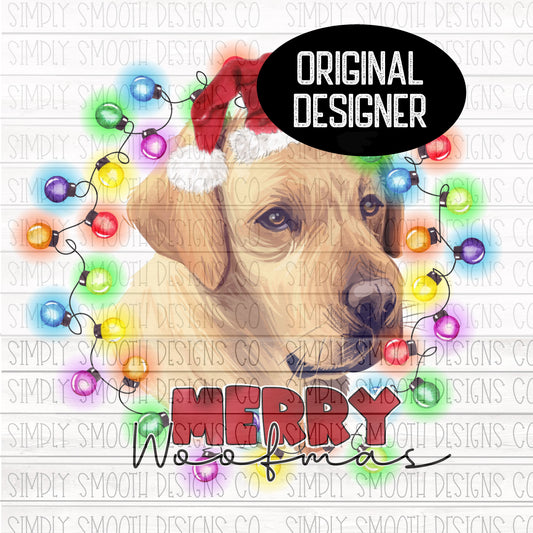 Merry woofmas Christmas Yellow Lab