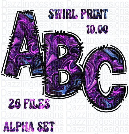 ABC’S Swirl Print Alphabet 26 Files
