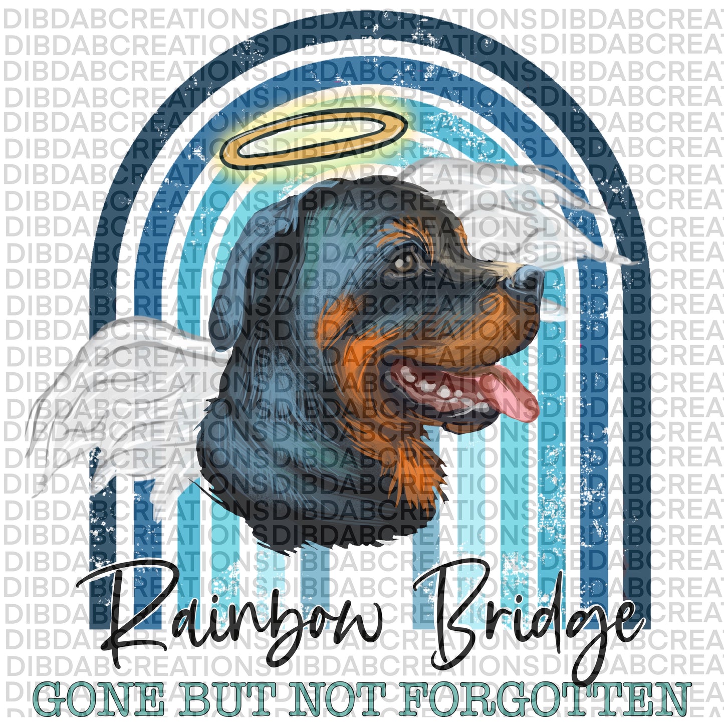 Rainbow Bridge Rottweiler png digital download design
