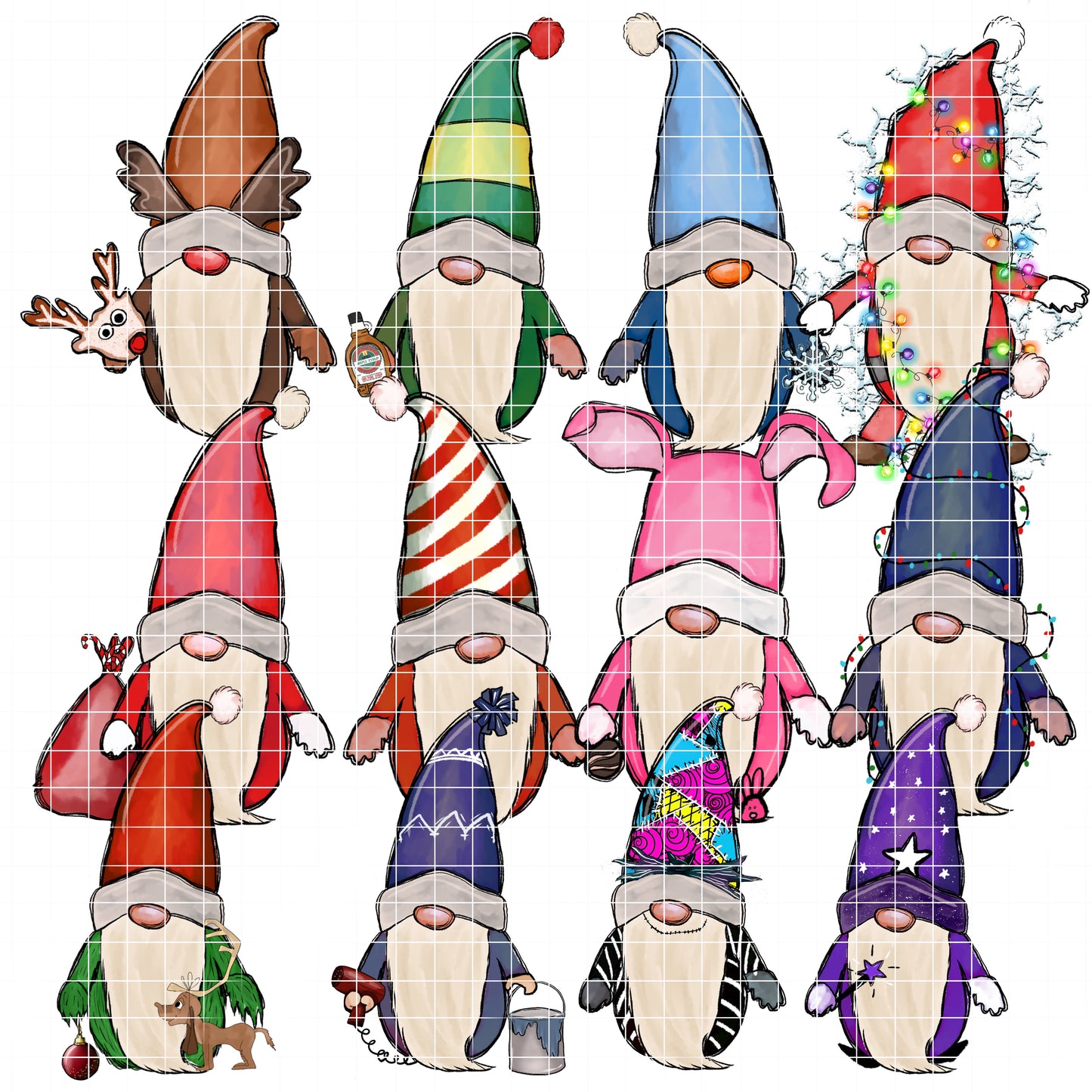 12 gnomes clipart