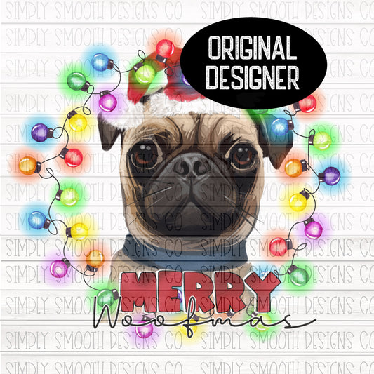 Merry woofmas Christmas Pug