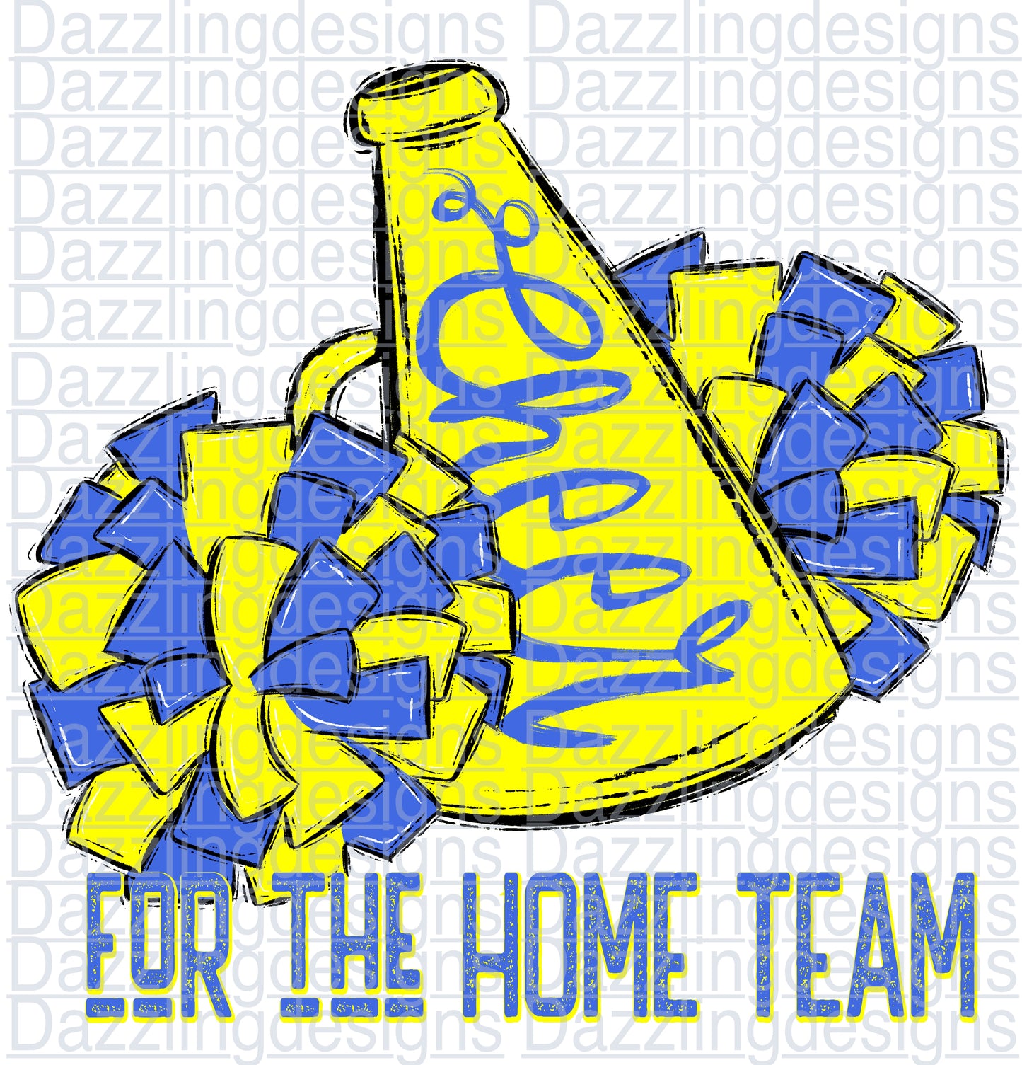 Cheer for the HOMETEAM Royal Blue Yellow