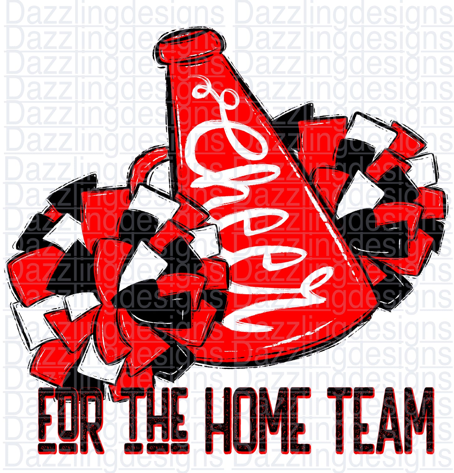Cheer for the HOMETEAM Red Black White