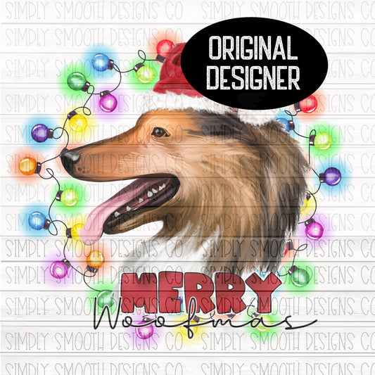 Merry woofmas Christmas Lassie