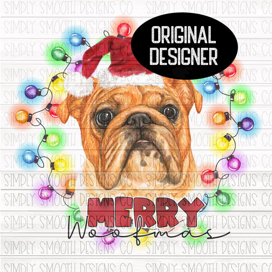 Merry woofmas Christmas Bulldog