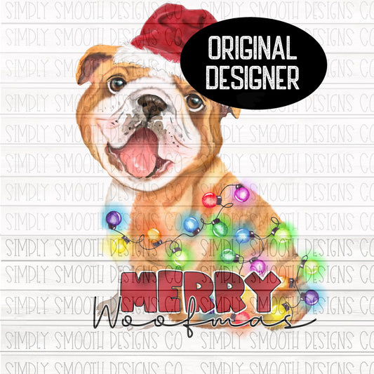 Merry woofmas Christmas bulldog