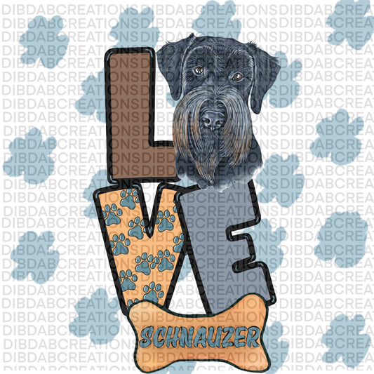 Love Schnauzer png digital download design