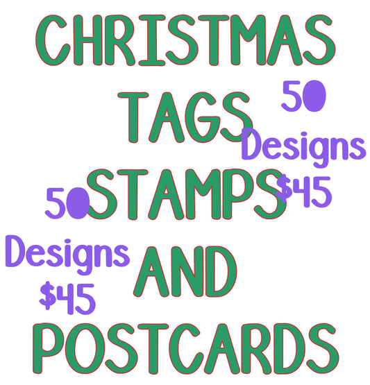 Christmas Tags, Stamps, Postcards ….