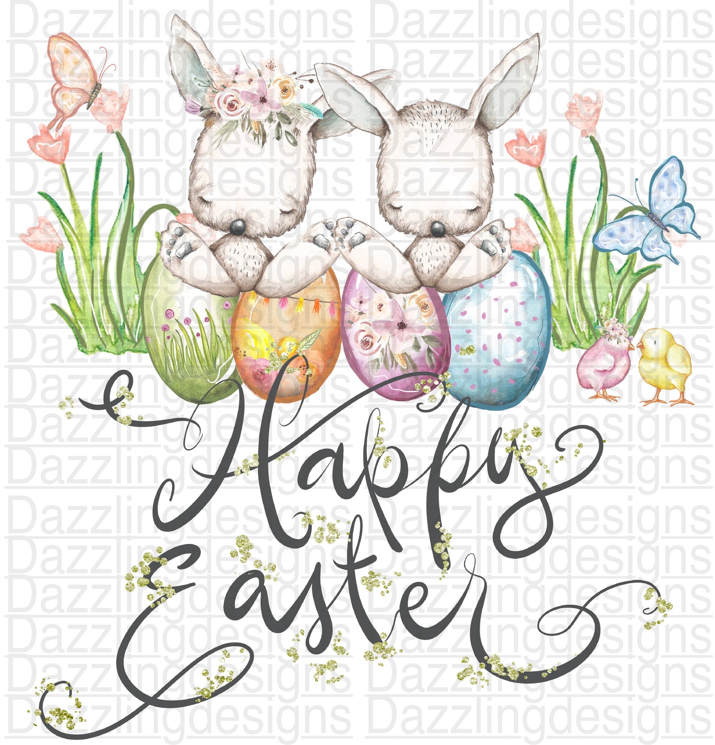 Happy Easter Baby Rabbits