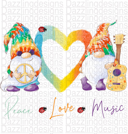 Peace Love Music Gnome