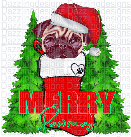 Merry Pawmas pug