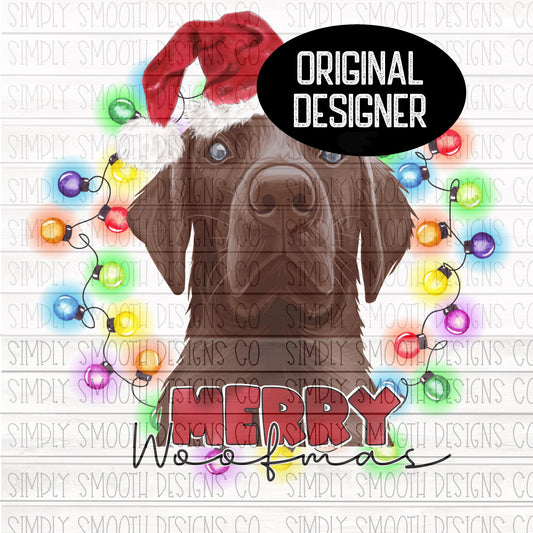 Merry woofmas Christmas Chocolate Lab