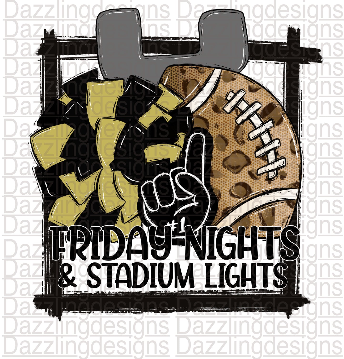 Football Friday Nights & Stadium Lights Vegas Gold/Black