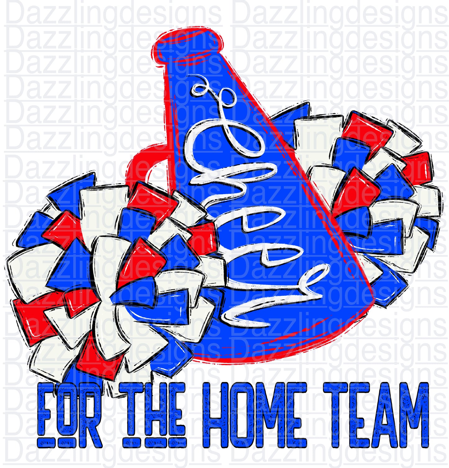 Cheer for the HOMETEAM Red White Blue