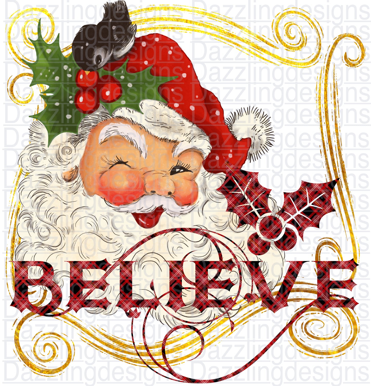 Believe winking Santa