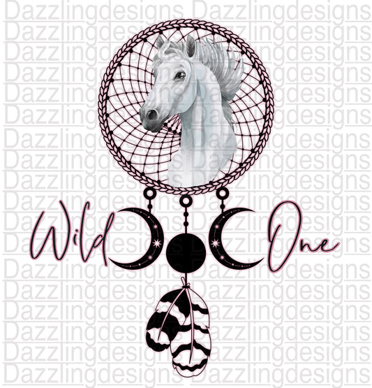 Wild One dreamcatcher white horse