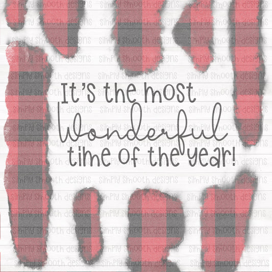 Plaid glitter it’s the most wonderful time of the year Straight skinny design