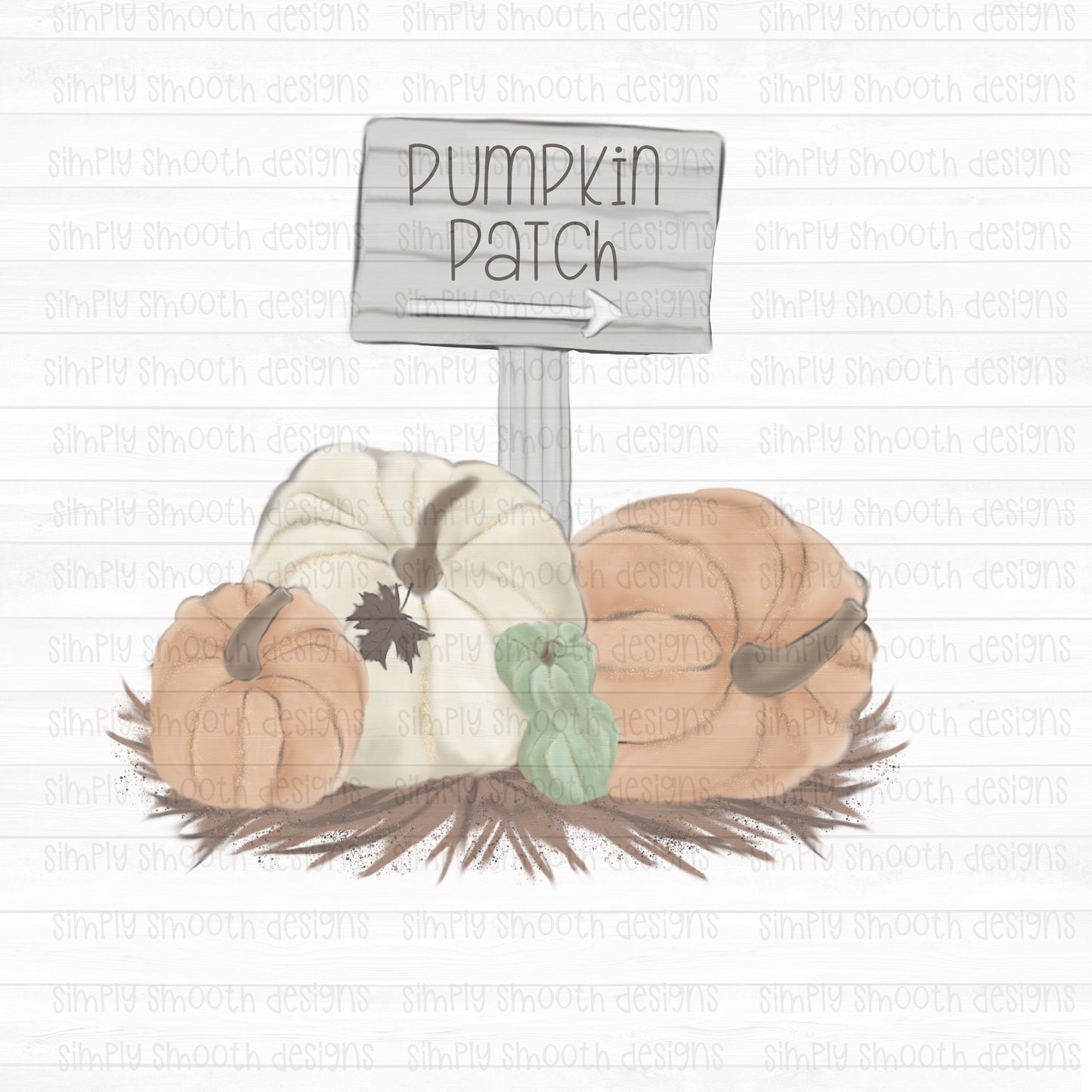 Pumpkin patch fall watercolor