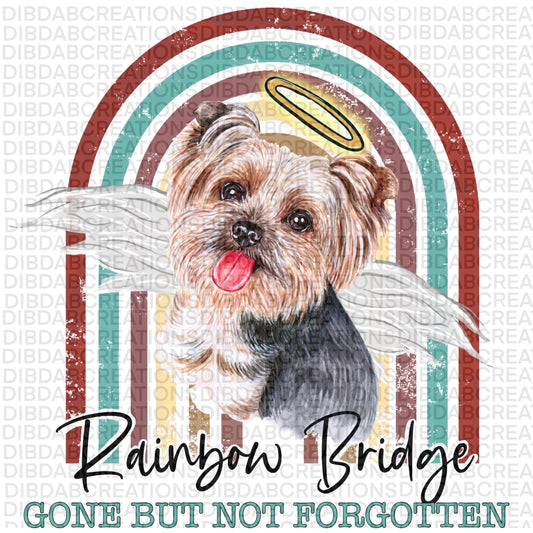 Rainbow Bridge Yorkie png digital download design