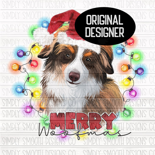 Merry woofmas Christmas Merle Shepard