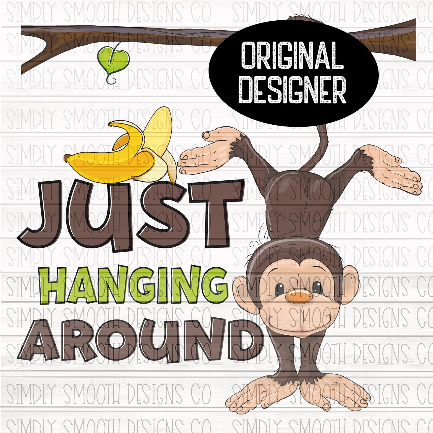 Just hanging around monkey kid design
