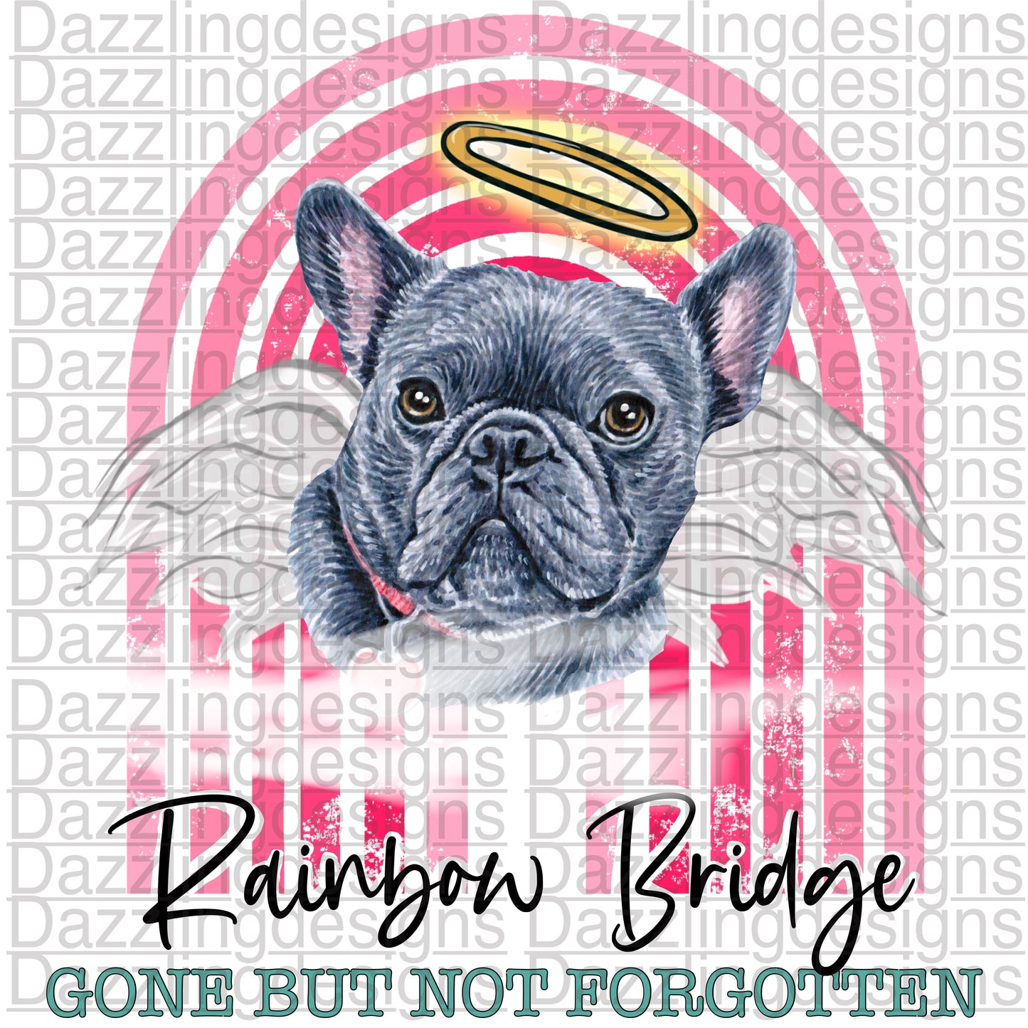 Rainbow Bridge Pug png digital download design