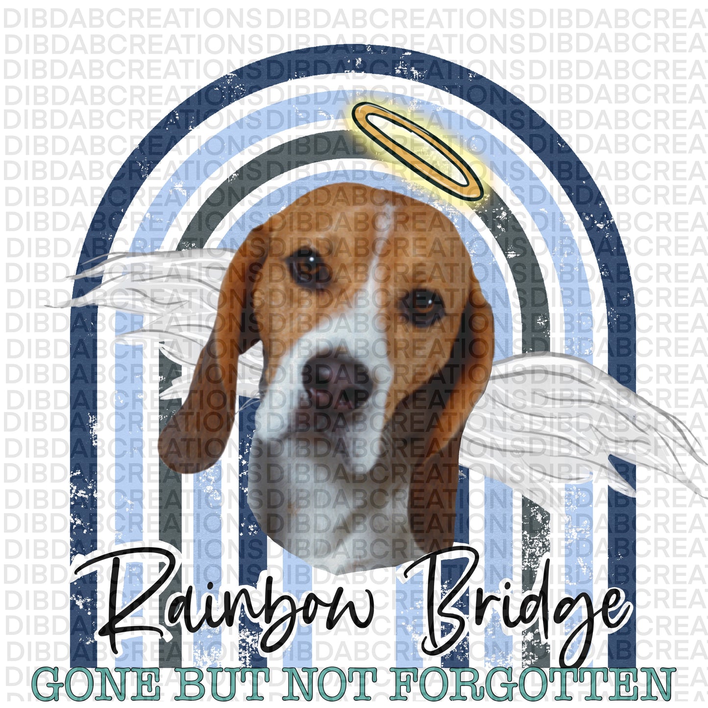 Rainbow Bridge Beagle png digital download design