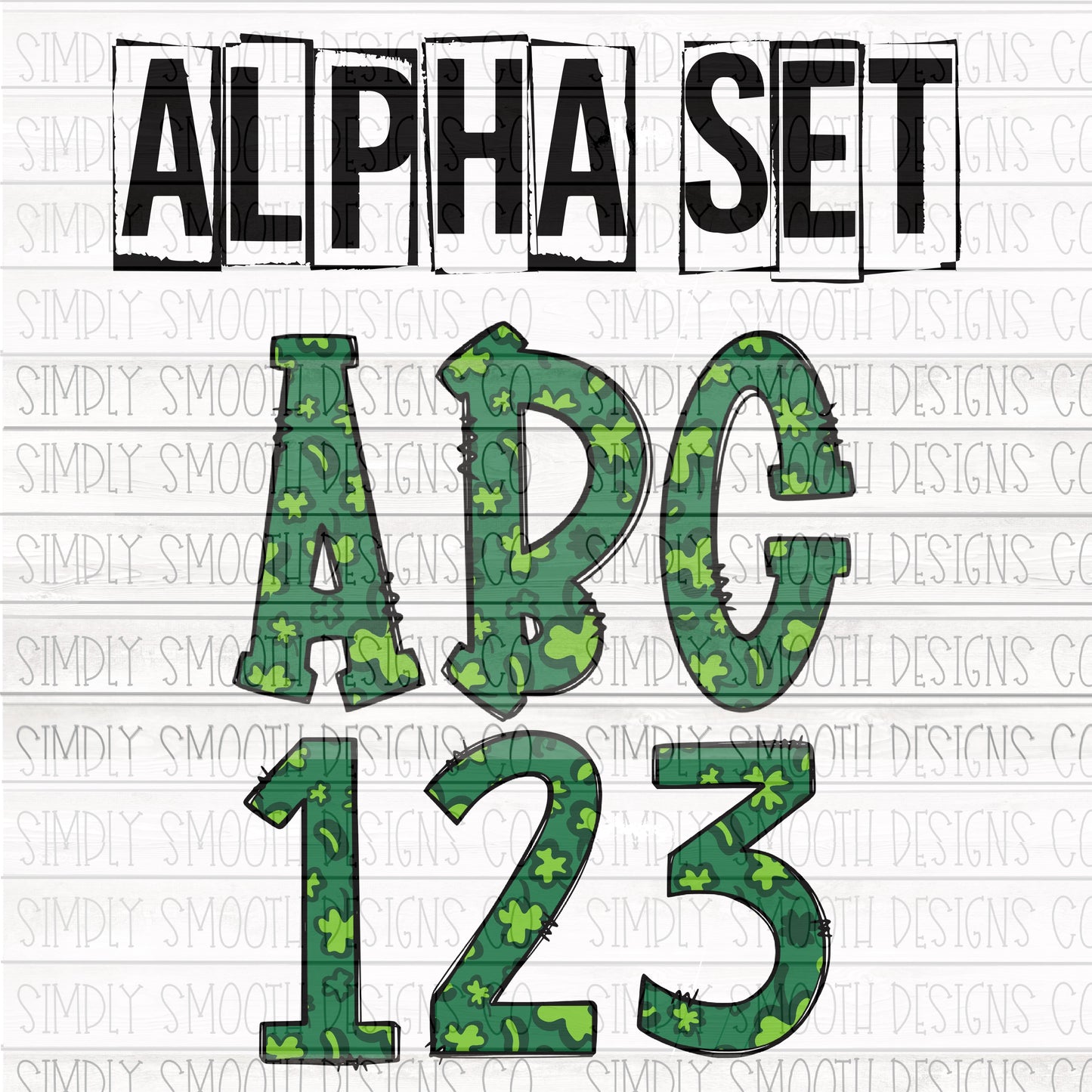 St Patrick’s Day Leopard Alpha and number set. 36 total files
