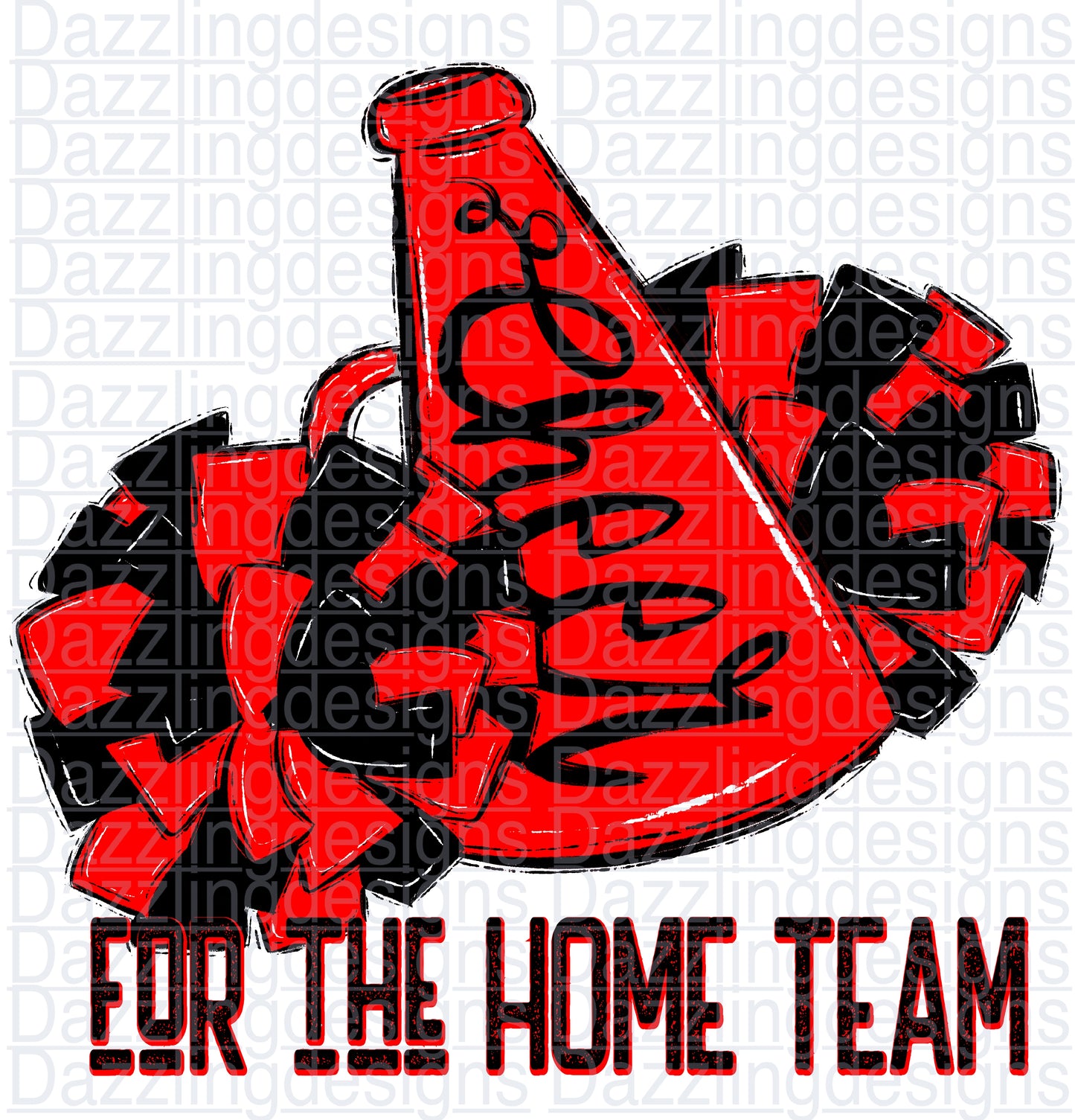 Cheer for the HOMETEAM Black Red