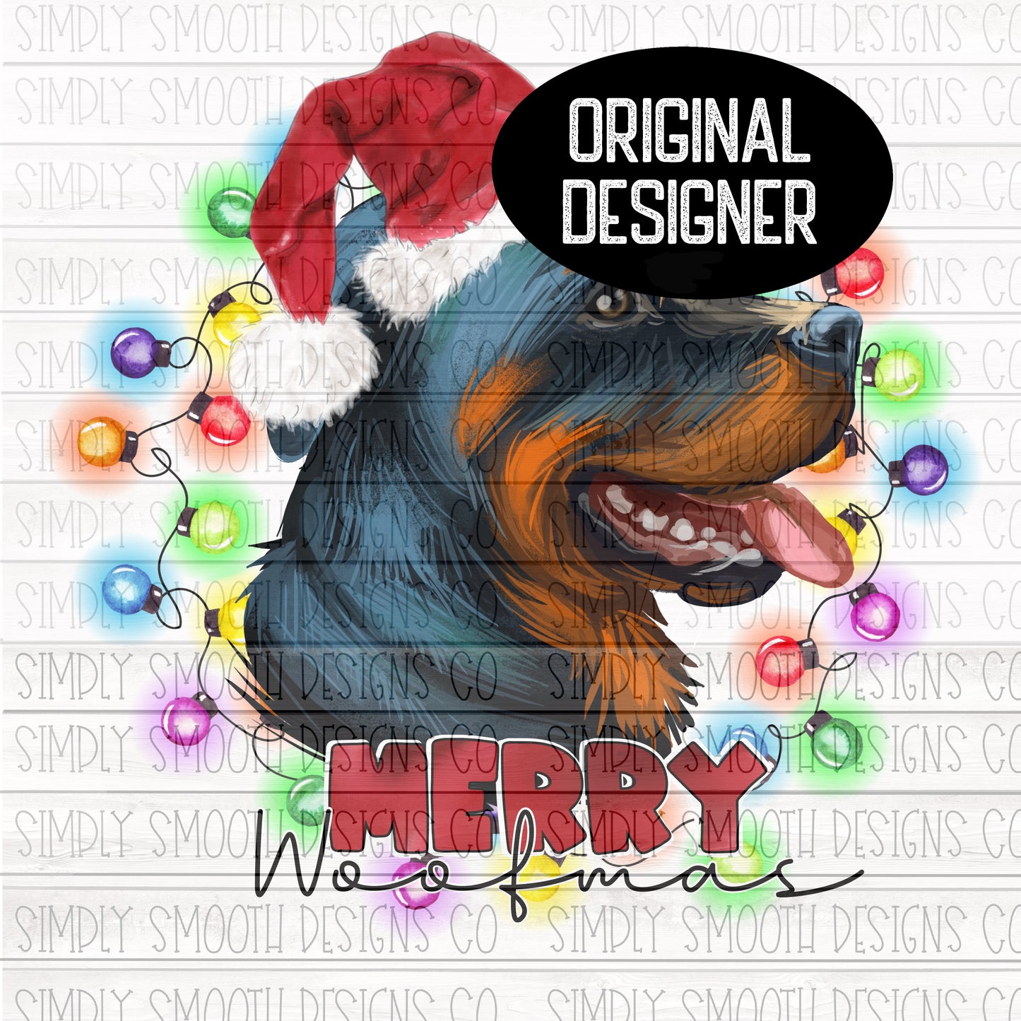 Merry woofmas Christmas Rottweiler