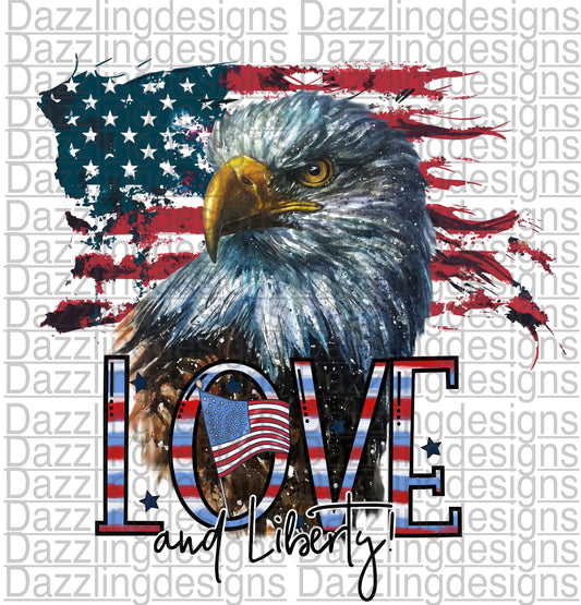 Love and Liberty USA Bald Eagle Patriotic