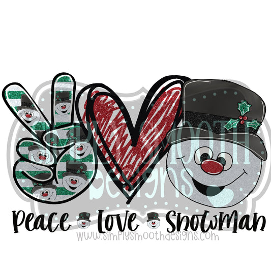 Peace love snowman
