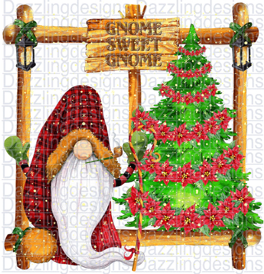 Christmas Gnome Sweet Gnome red plaid gnome