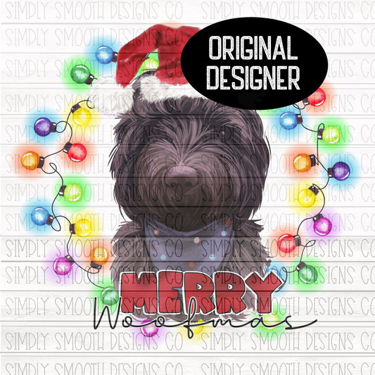 Merry woofmas Christmas Black doodle