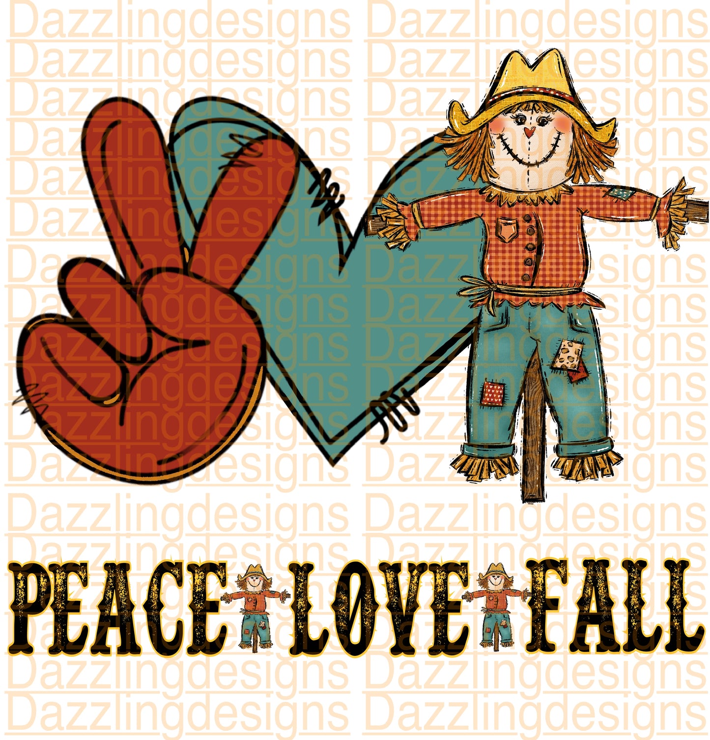 Peace Love Scarecrow Fall