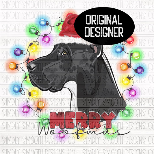 Merry woofmas Christmas Great Dane