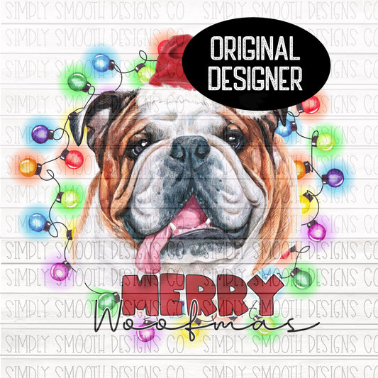 Merry woofmas Christmas bulldog