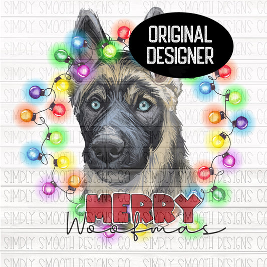 Merry woofmas Christmas German Shepard