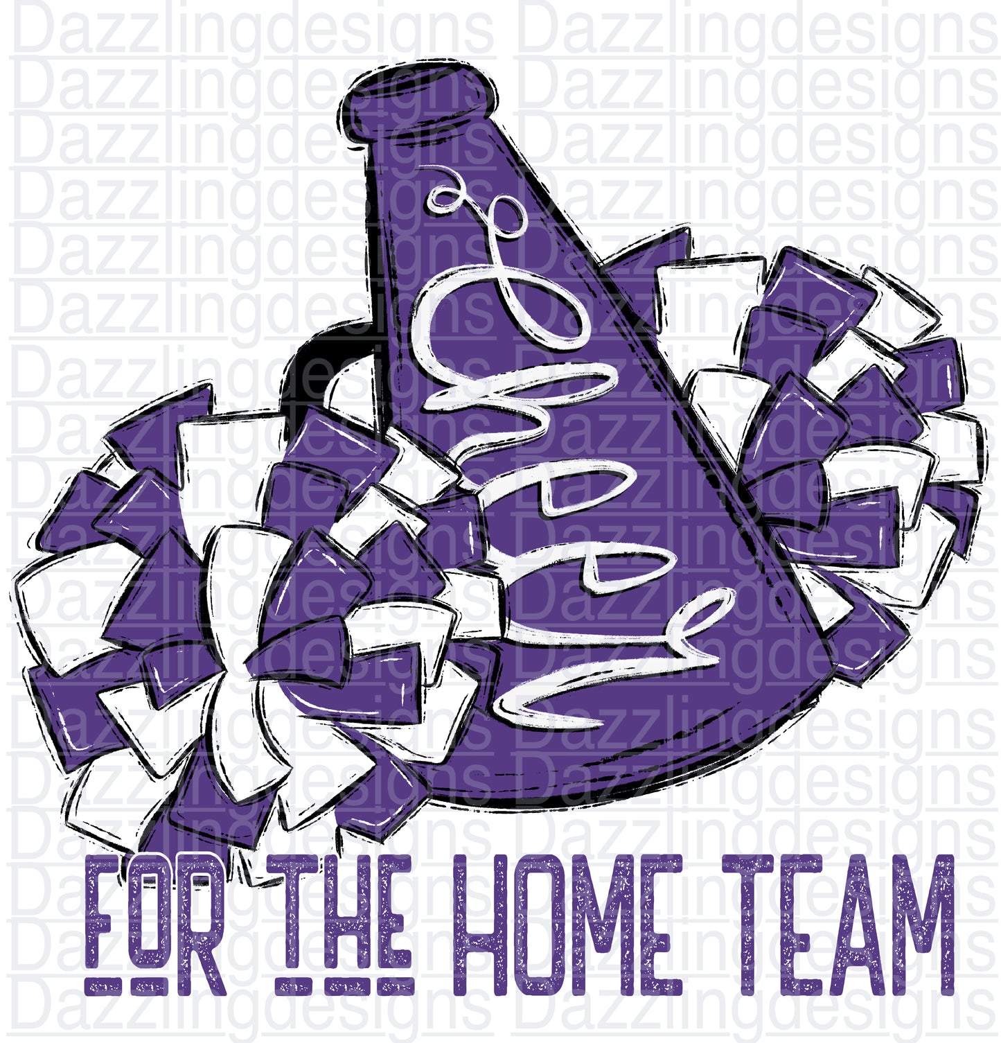 Cheer for the HOMETEAM Purple (hex #  573A84 )/White