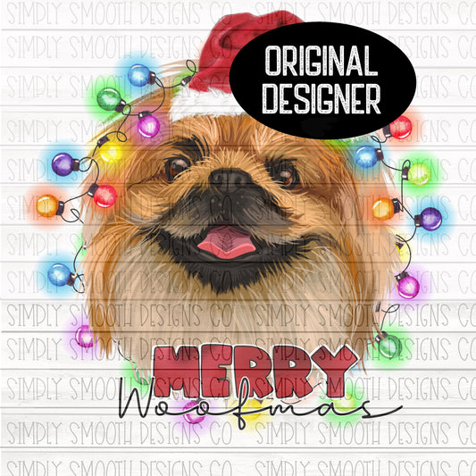 Merry woofmas Christmas Pekingese