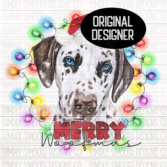 Merry woofmas Christmas Dalmatian